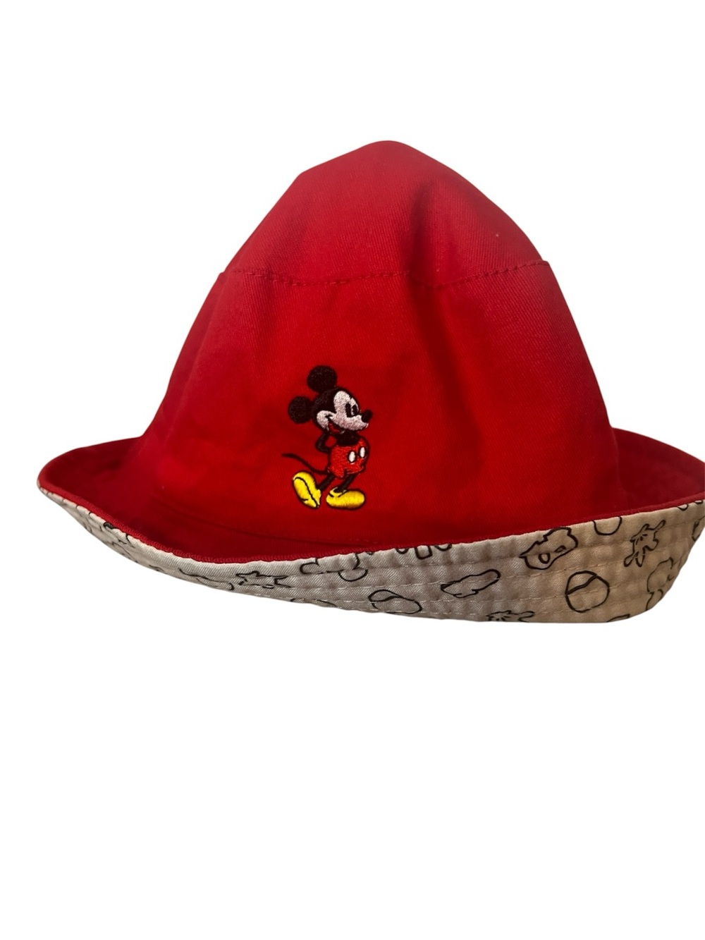 ⭐️Disney Mickey Mouse Reversible Red/ White/Black Fishing Styled Bucket Hat OS